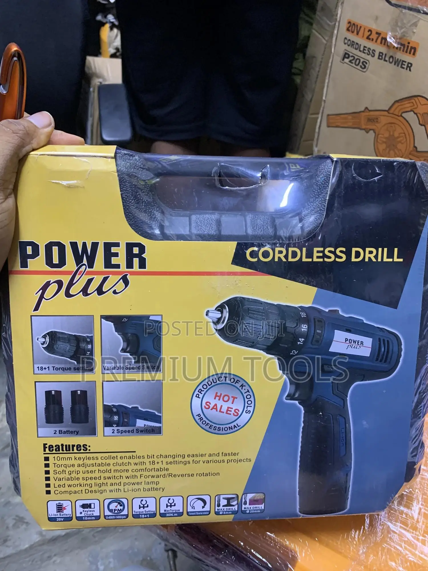 Power Plus Cordless Drill 2 Batteries