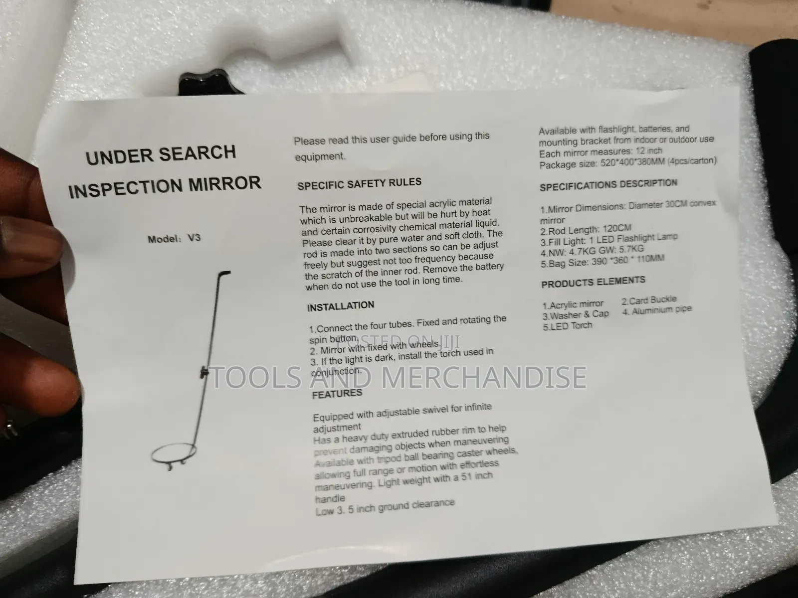 Under Car Mirror Metal Detector