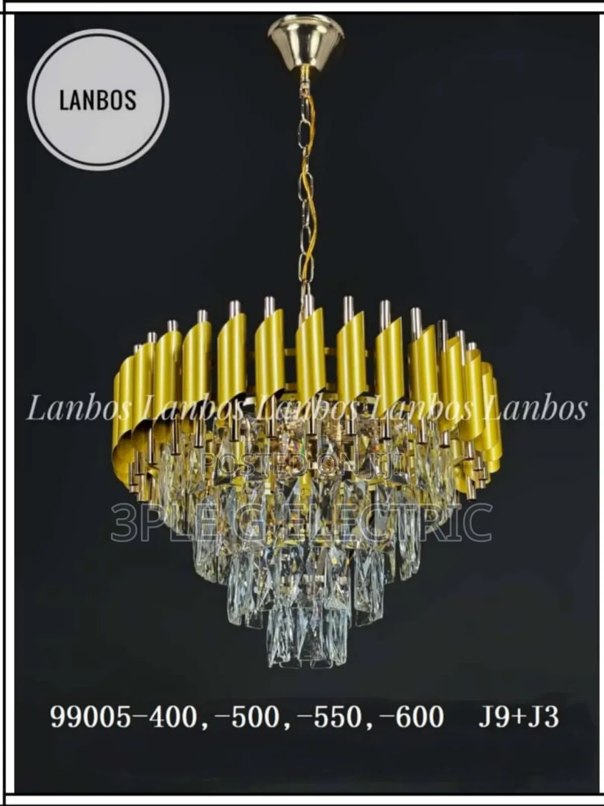 Crystal Chandelier (Size 400mm Gold Body) Round