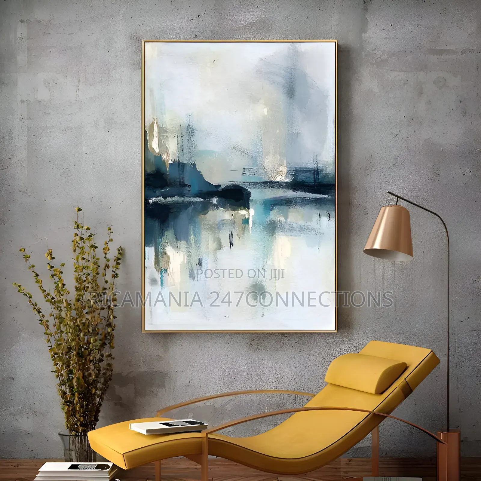 Abstract Canvas Quality Gold Frame