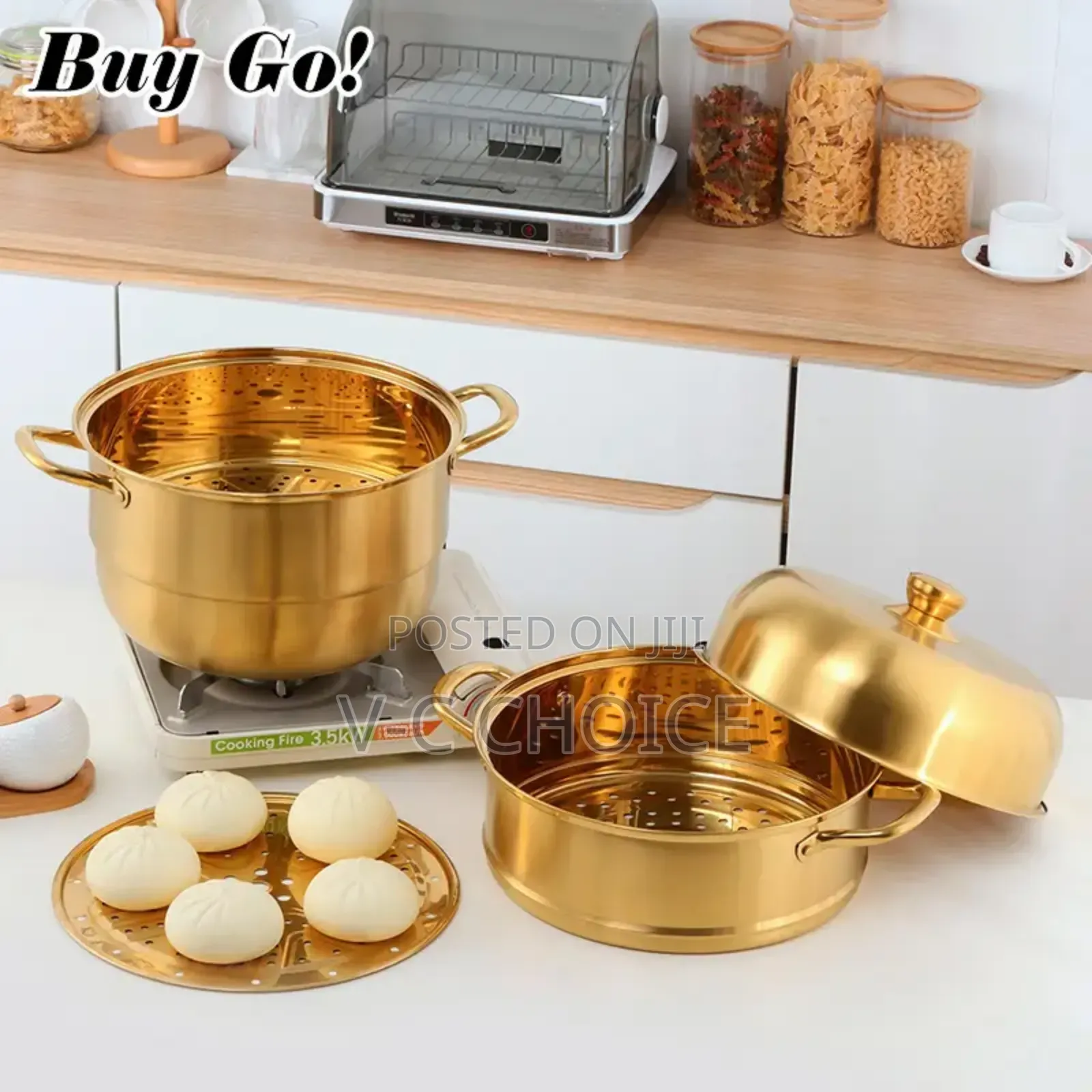 30cm Stainless Steel Three Layer Thick Steamer Pot Silver