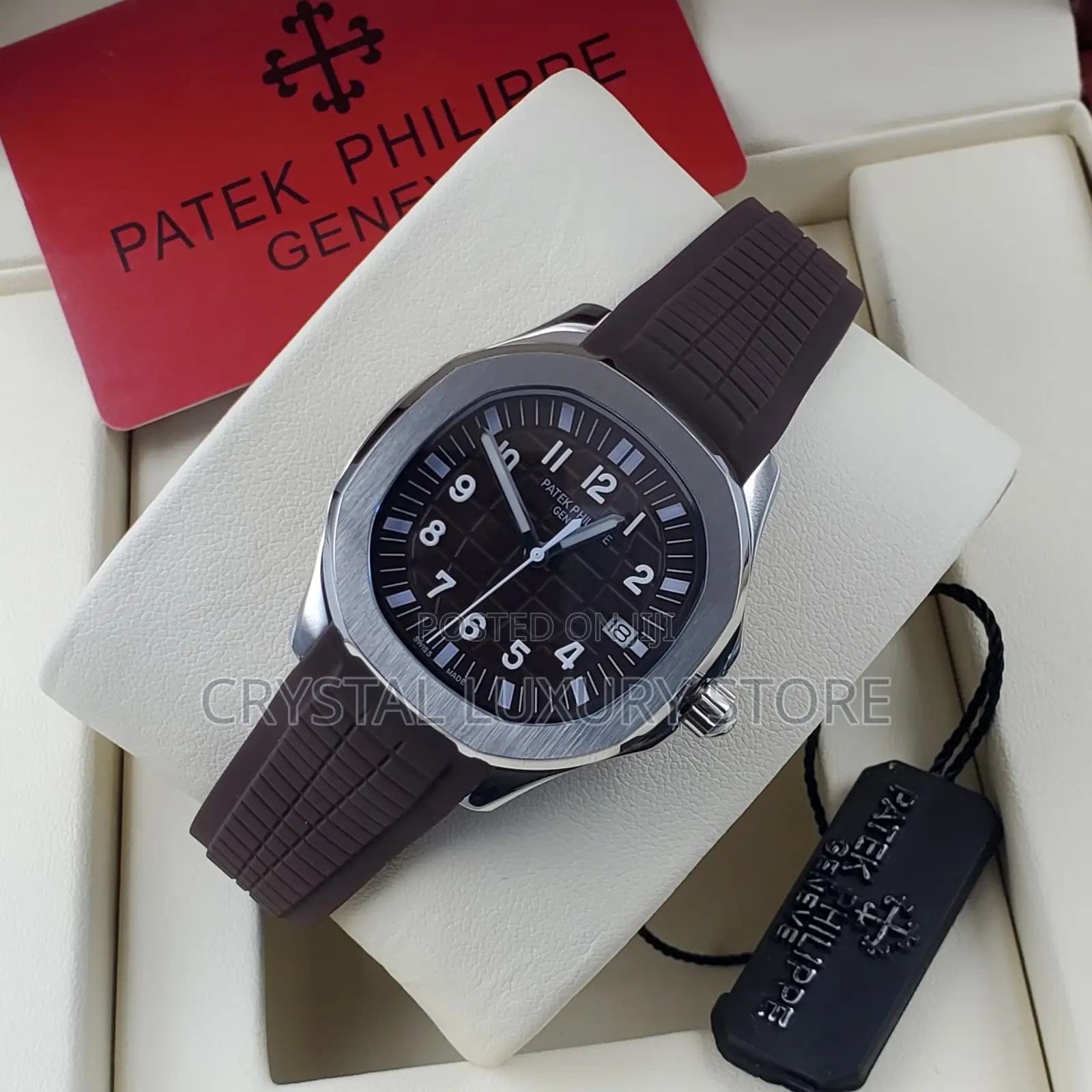 Patek Philippe Quality Luxury Men Rubber Strap Wristwatch