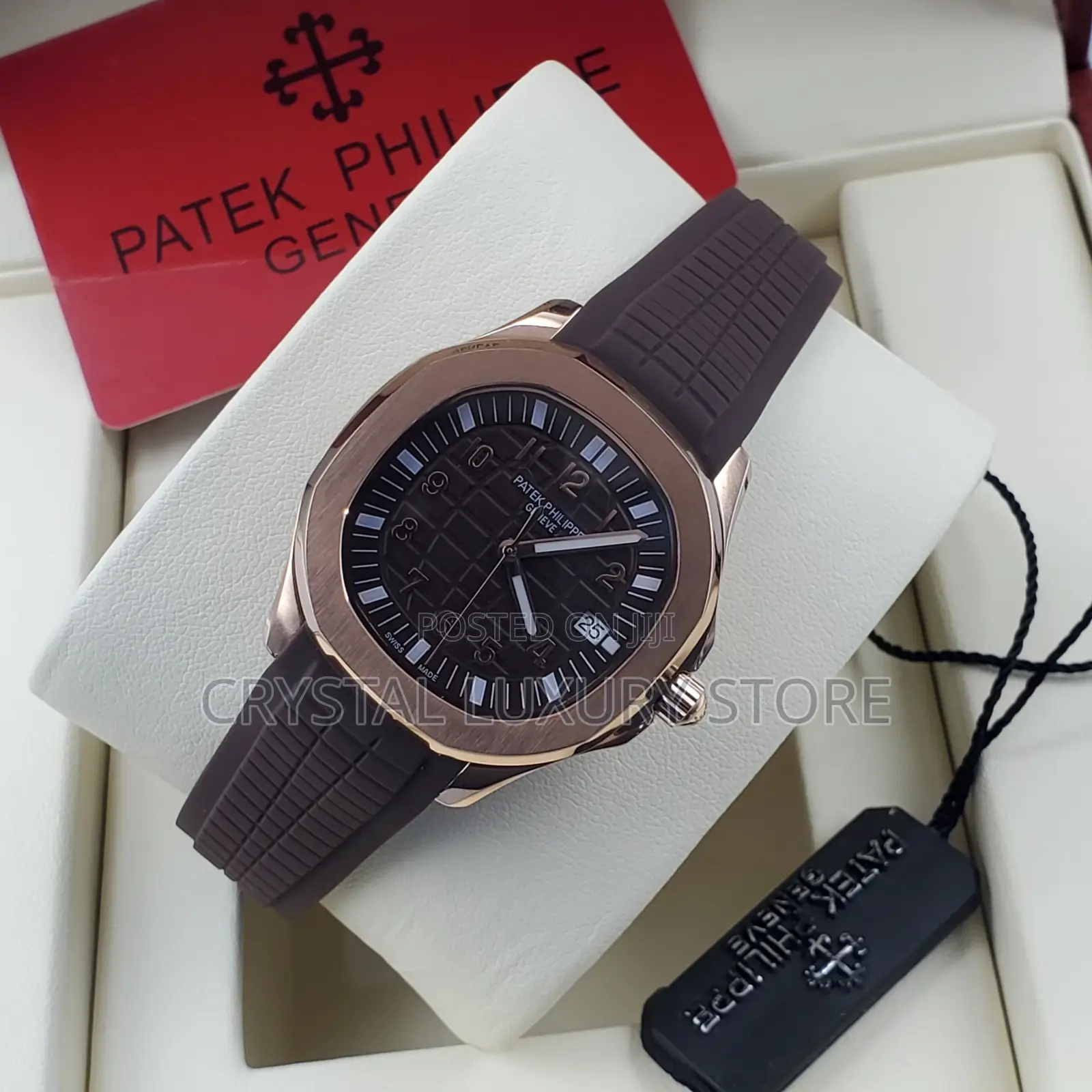 Patek Philippe Quality Luxury Men Rubber Strap Wristwatch