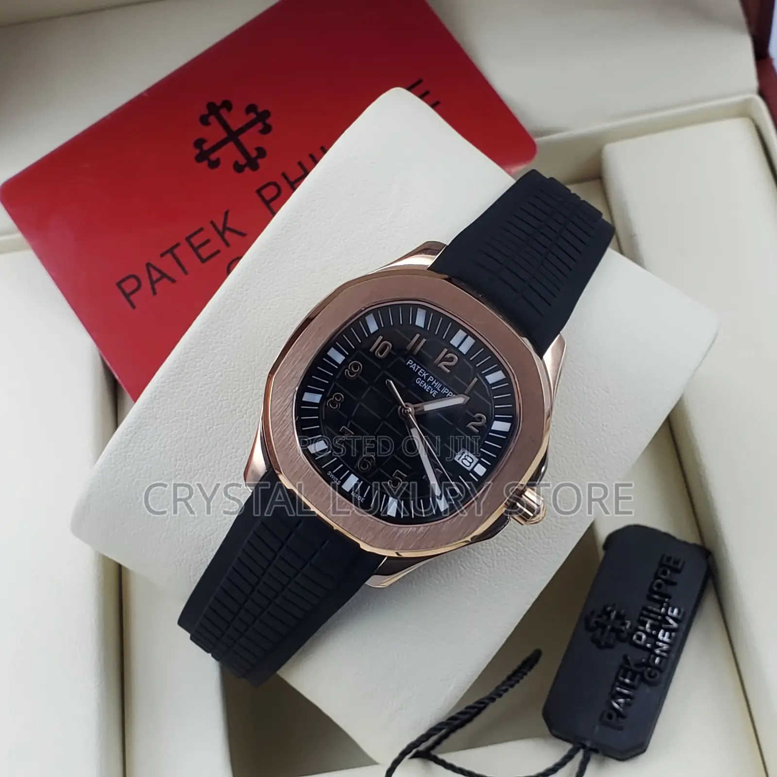Patek Philippe Quality Luxury Men Rubber Strap Wristwatch