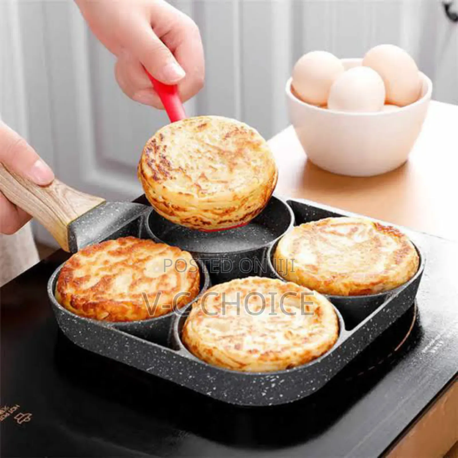 Omelette Pan Multifunction 2/4holes Pan Non Stick Frying Pan