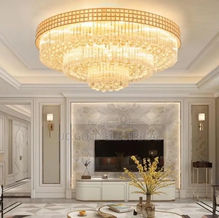 Modern Large Crystal Ceiling Lights for Living Room Lustres