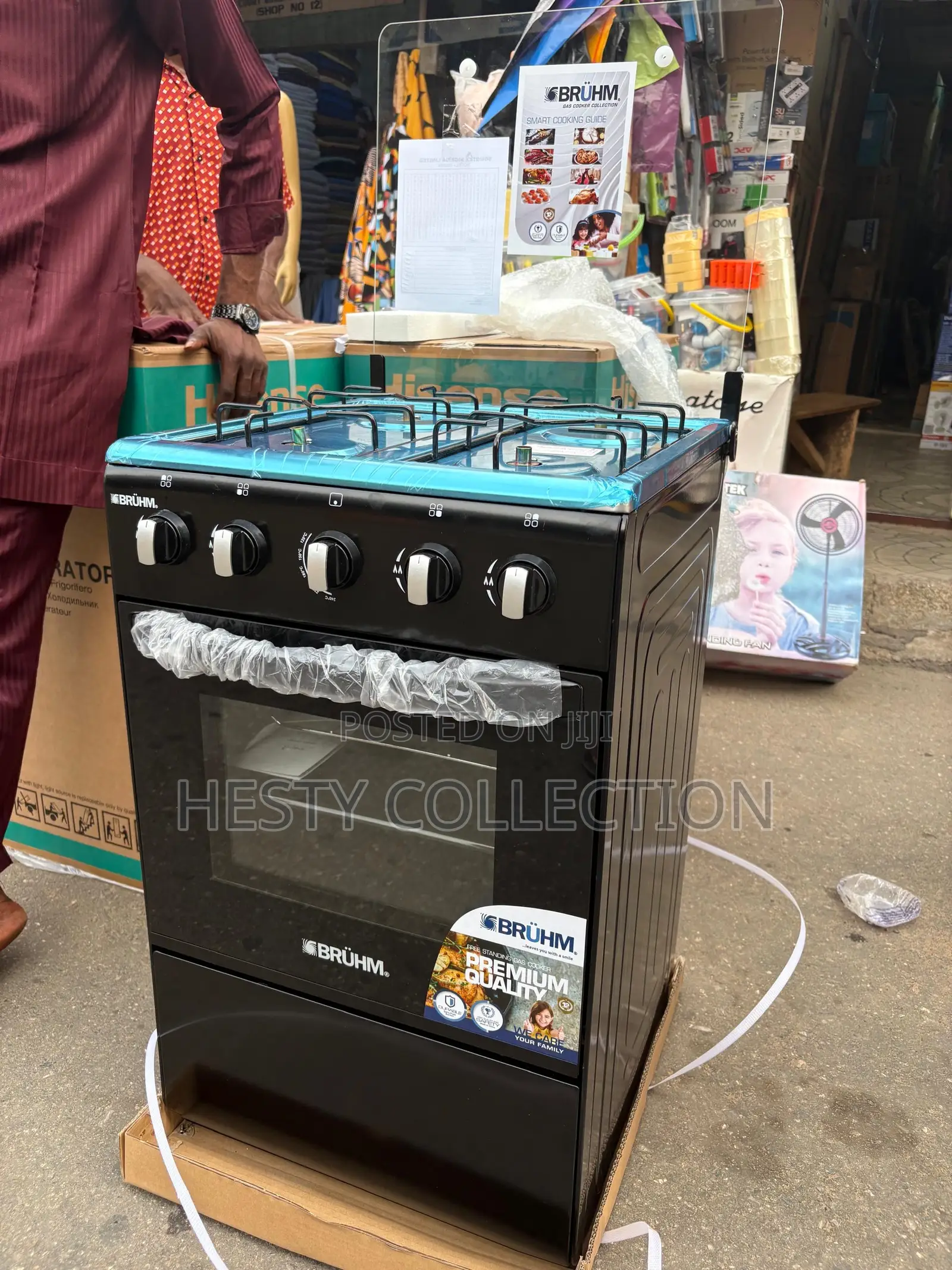 4 + 0 Face Nexus Bruhm Standing Gas Cooker and Oven