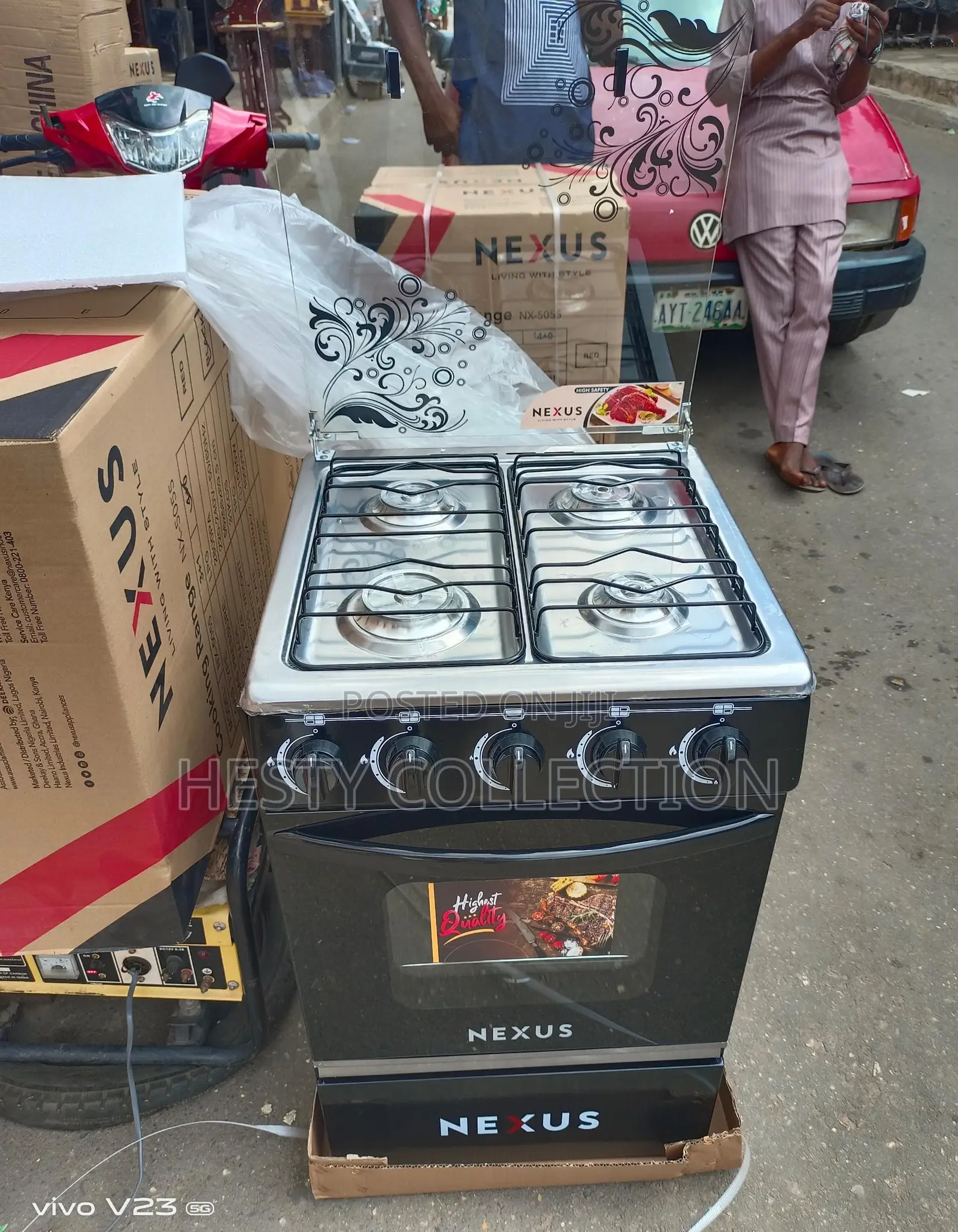 4 + 0 Face Nexus Bruhm Standing Gas Cooker and Oven