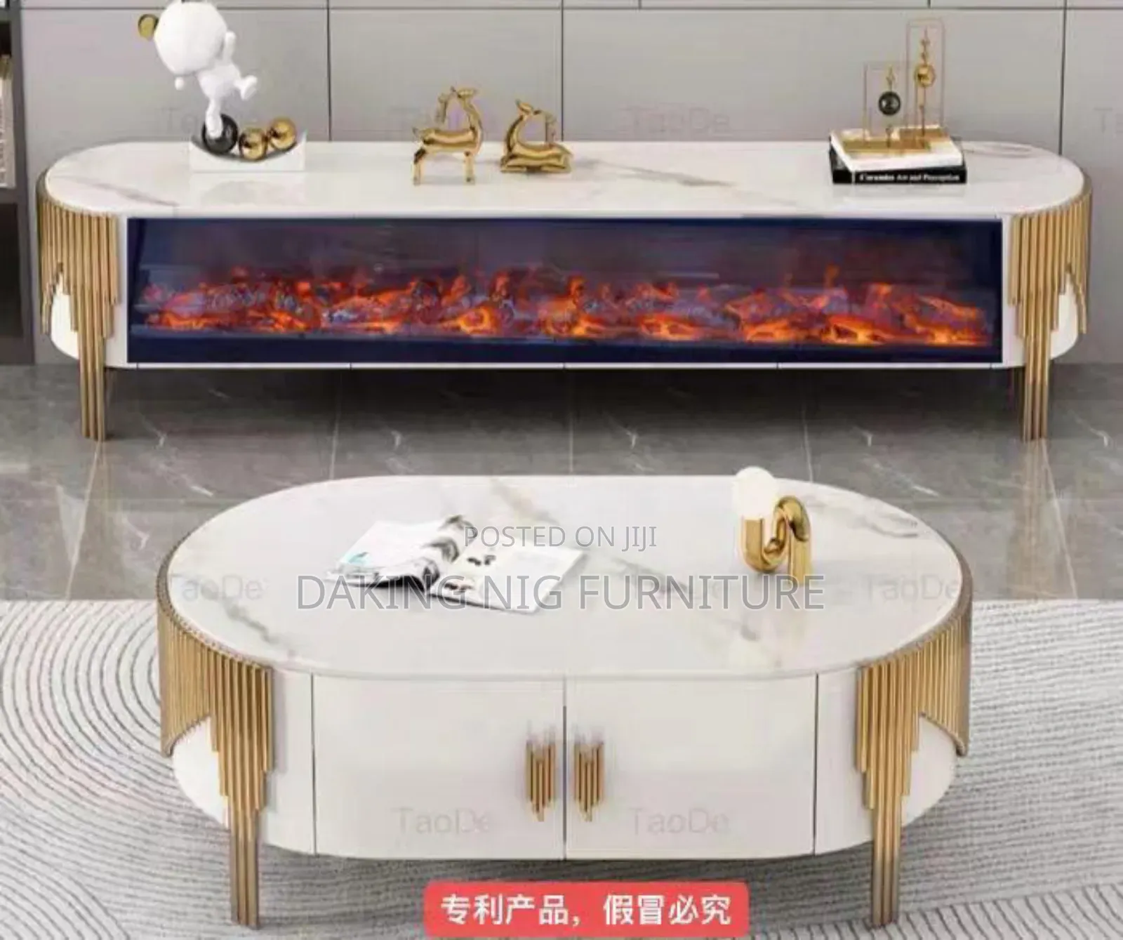 Center Table With Fire Place Tv Stand