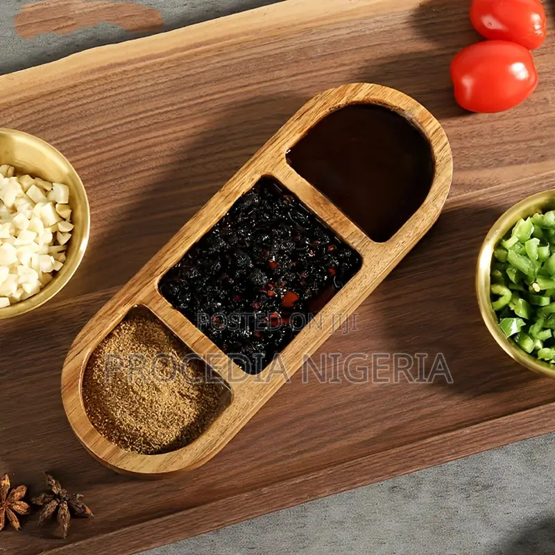 3-Compartment Wooden Tray