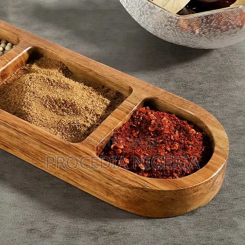 3-Compartment Wooden Tray