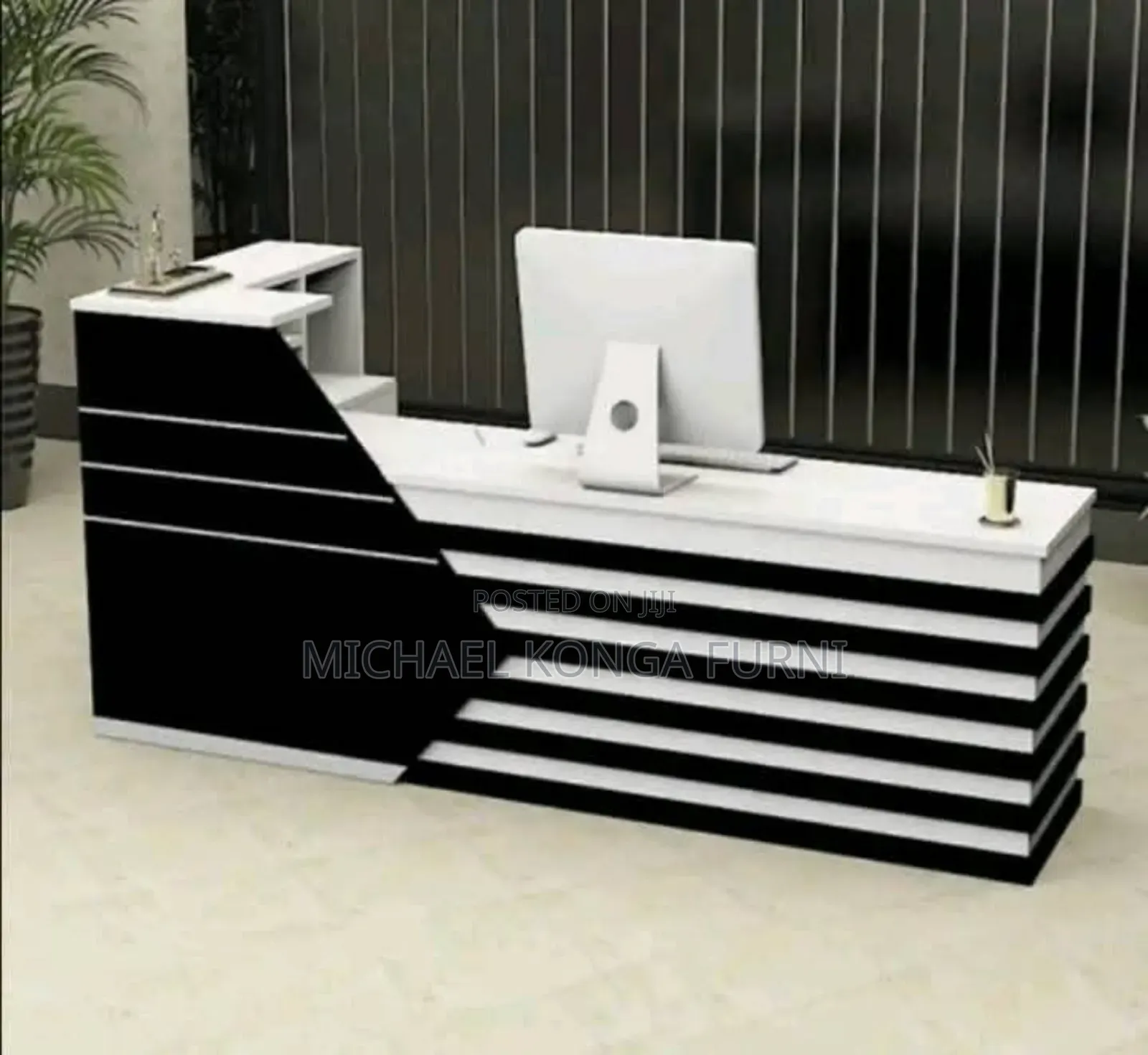 Beautiful Reception Desk With Wall Panel