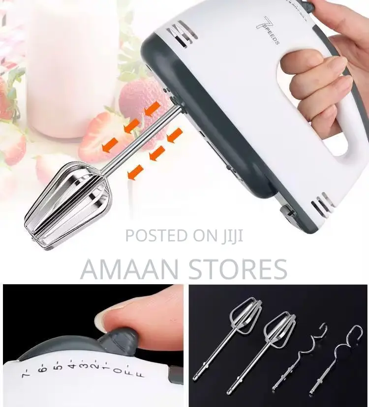 7-Speed Stainless Steel Hand Mixer – Compact Powerful