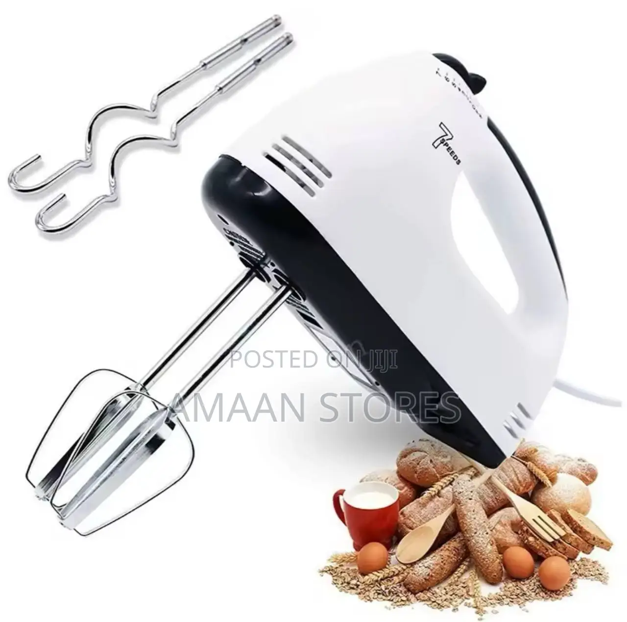 7-Speed Stainless Steel Hand Mixer – Compact Powerful