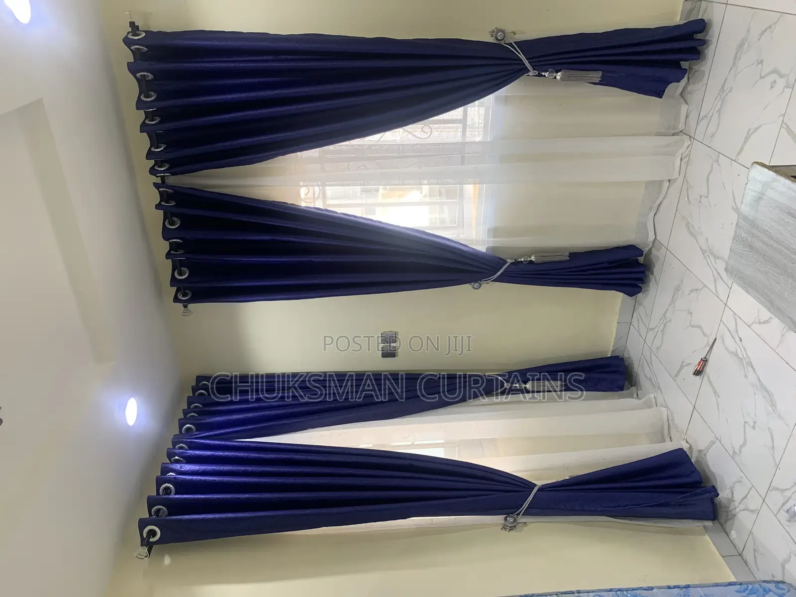 Navy Blue Color Curtain
