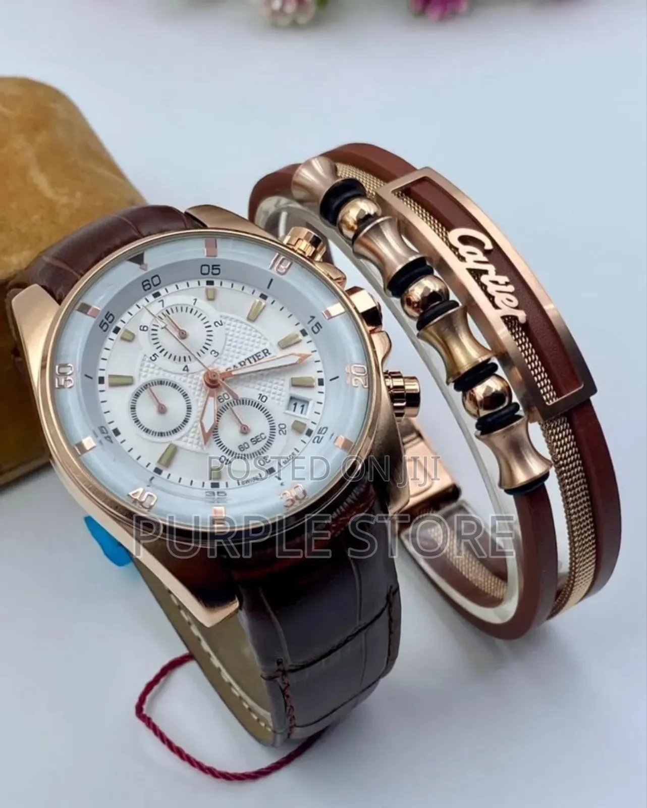 Cartier Chronograph  Watch  Bracelet  Brown