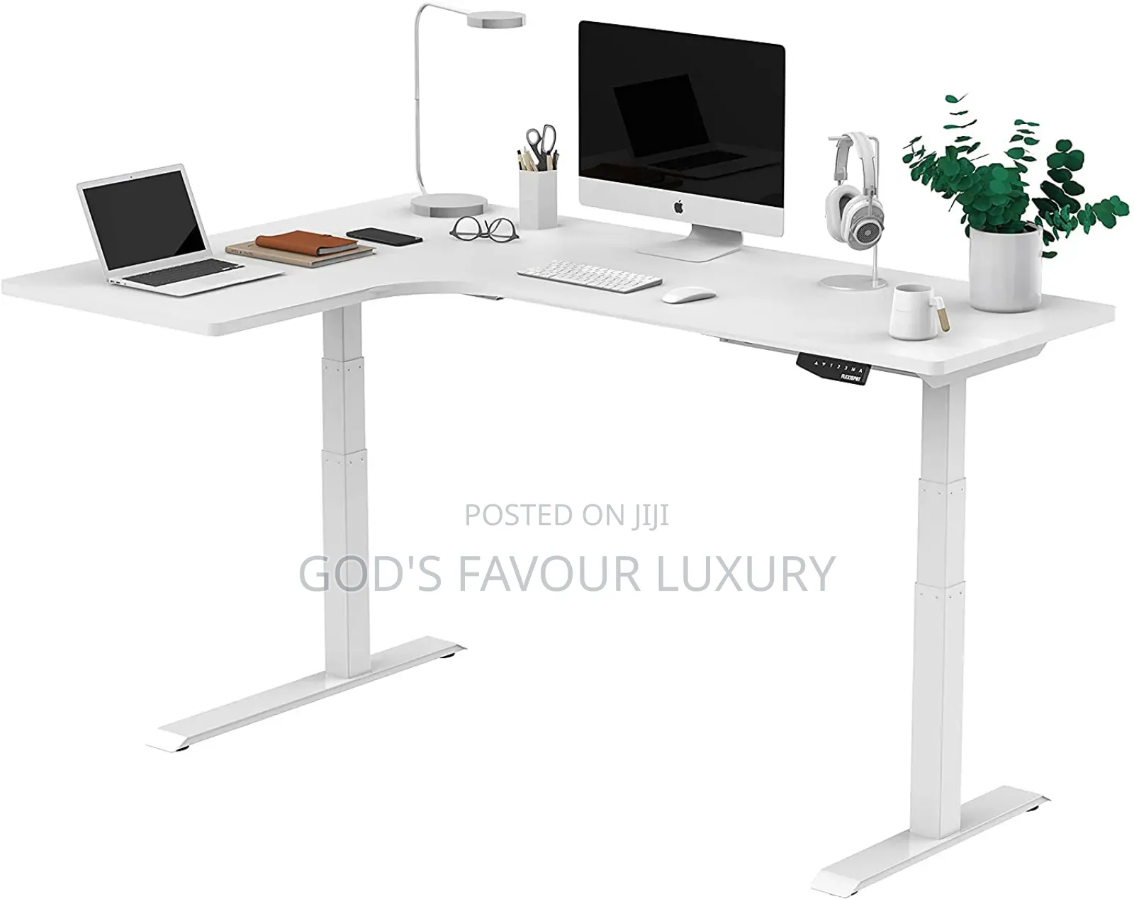 Electric Adjustable Height Desk L Shaped