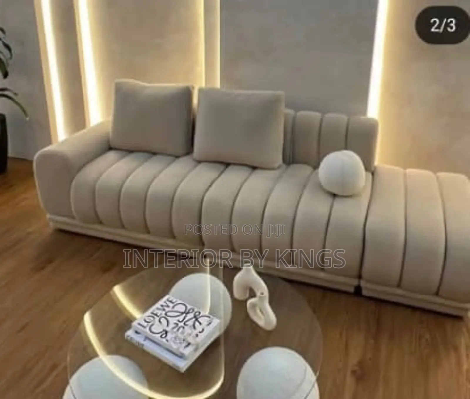 3seater Custom Made Sofa+ Glass Ball Table Can Come in Color