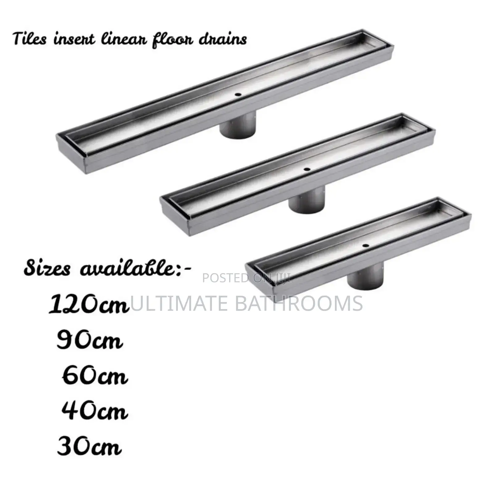 Tiles Insert Linear Floor Drain Available in Sizes