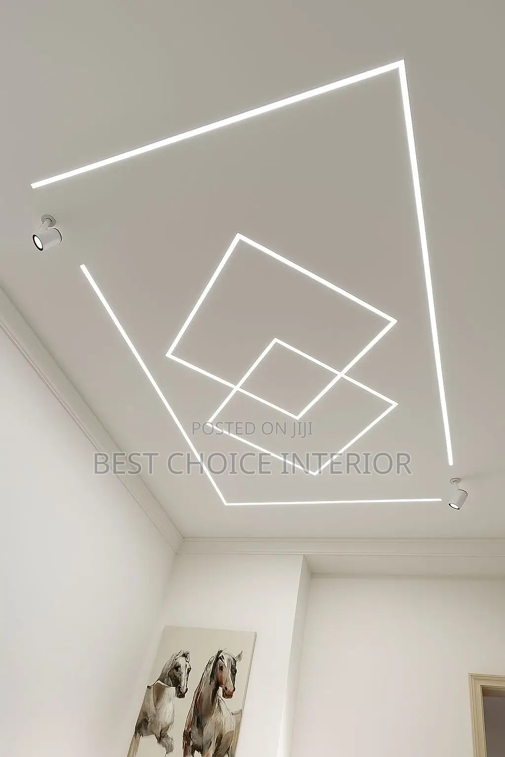 Pop Ceiling Interior Design With Lighting