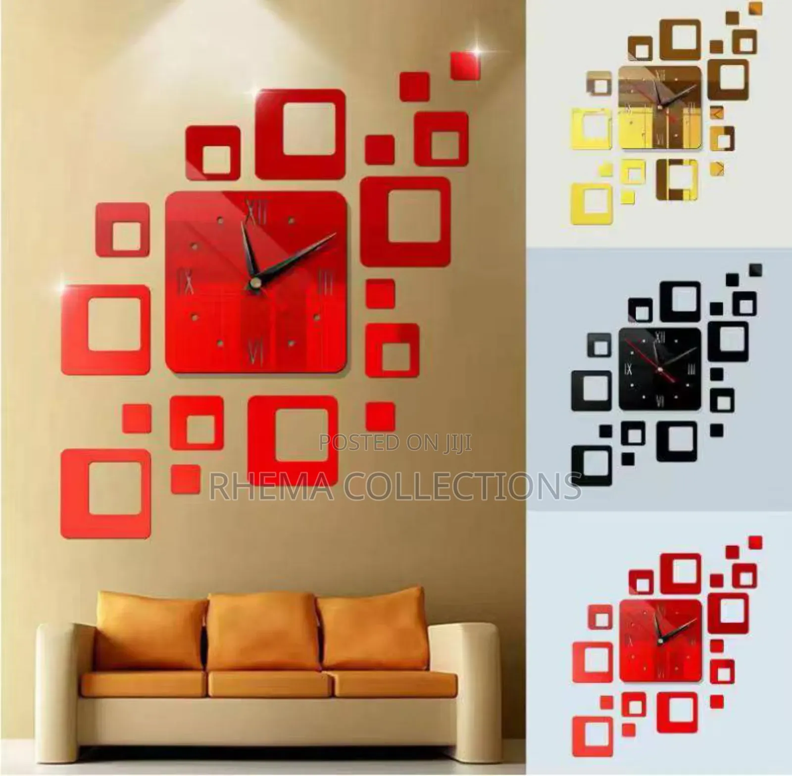 Cubic Shape Design Acrylic Wall Clock