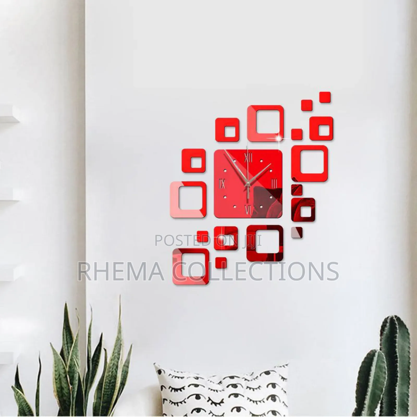 Cubic Shape Design Acrylic Wall Clock