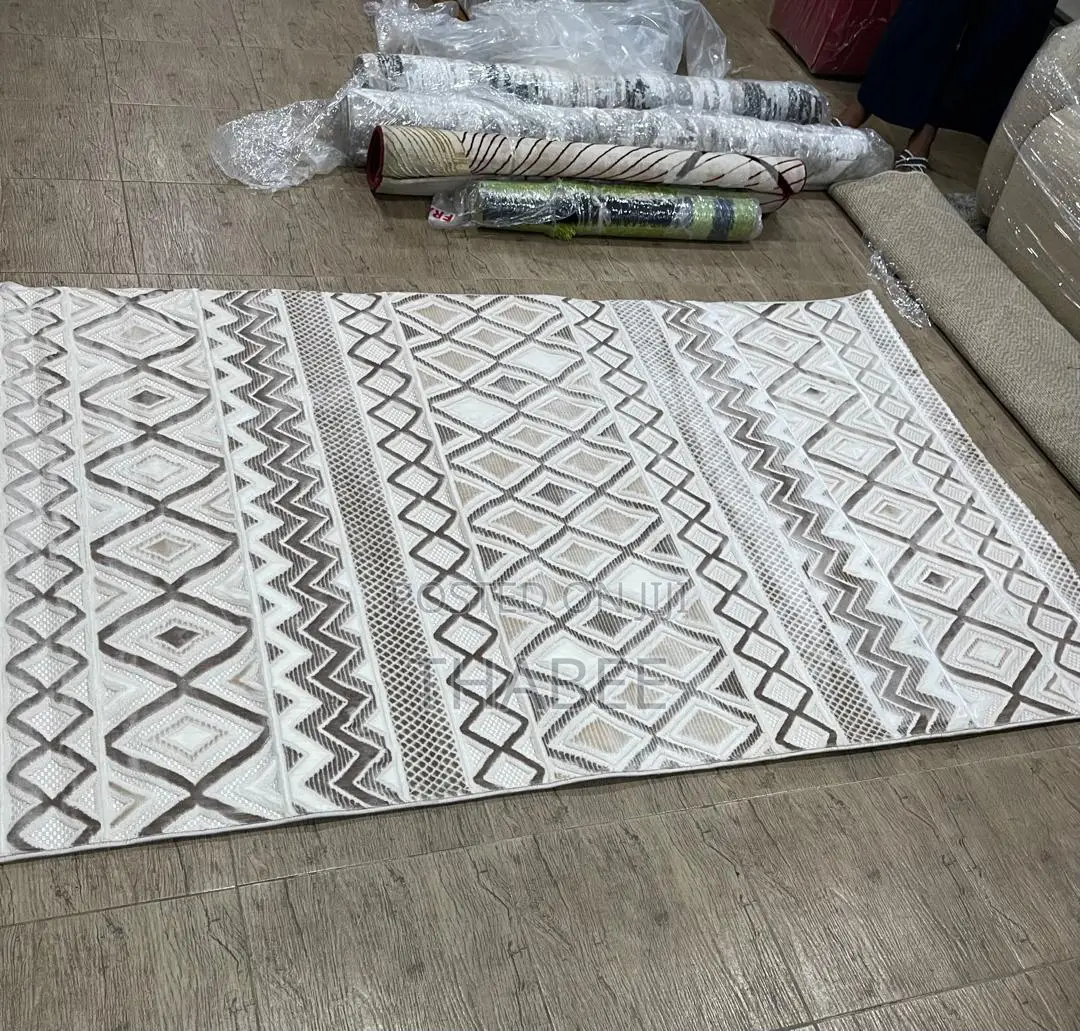 5x7ft Bohemian Beige Cream Turkish Center Rug.