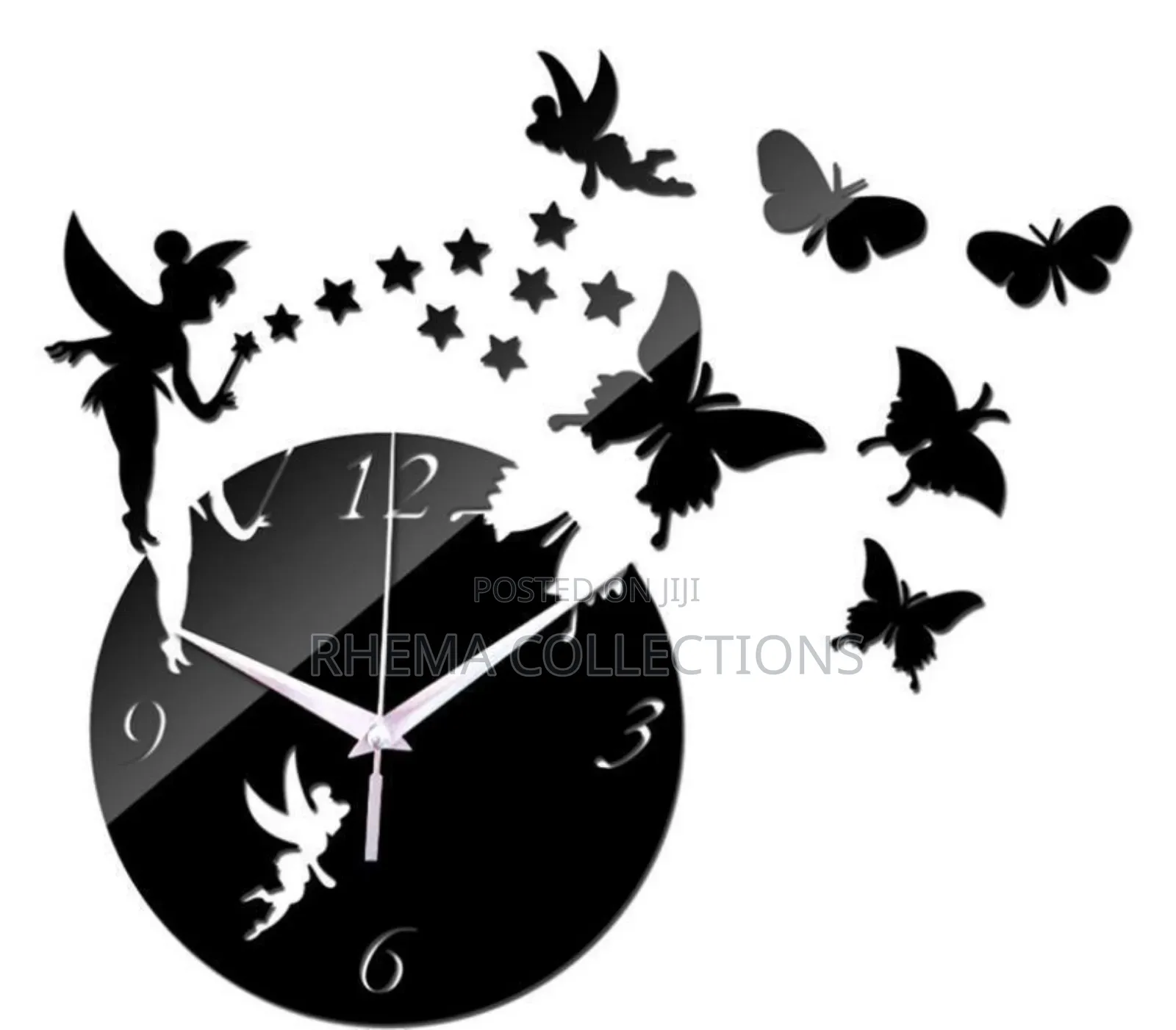 Butterfly and Star Acrylic Wall Clock