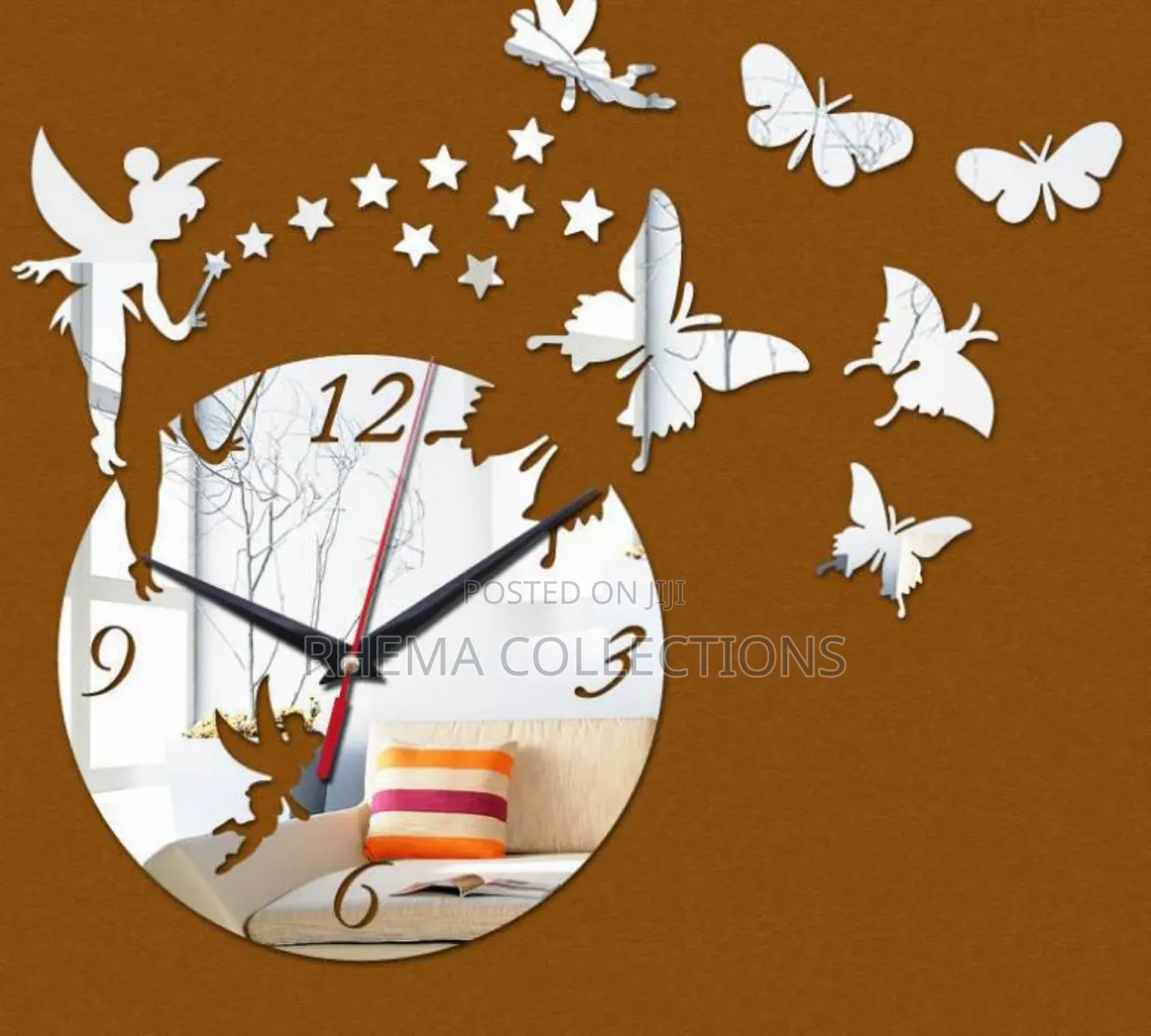 Butterfly and Star Acrylic Wall Clock