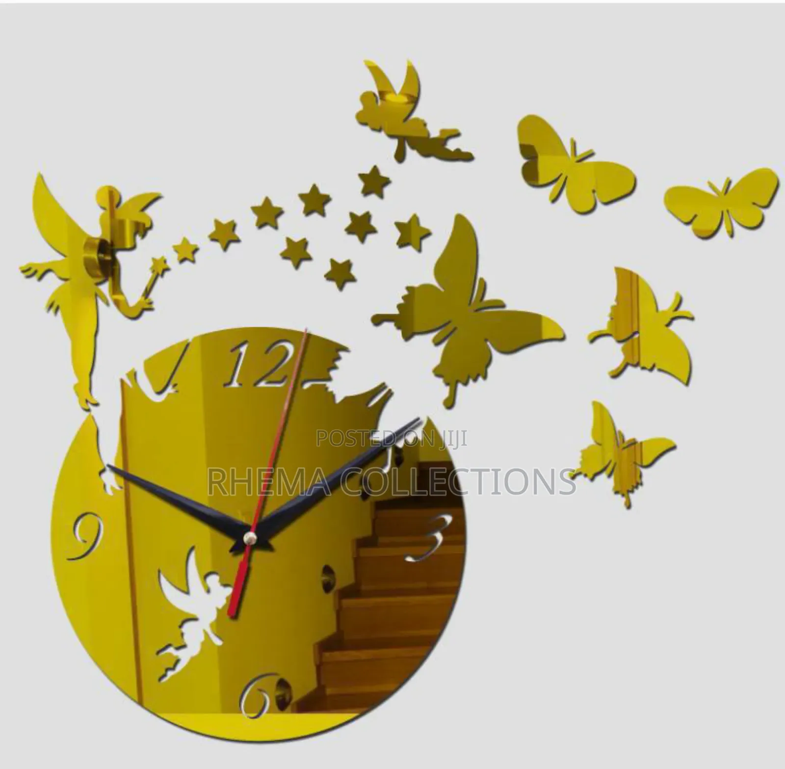 Butterfly and Star Acrylic Wall Clock