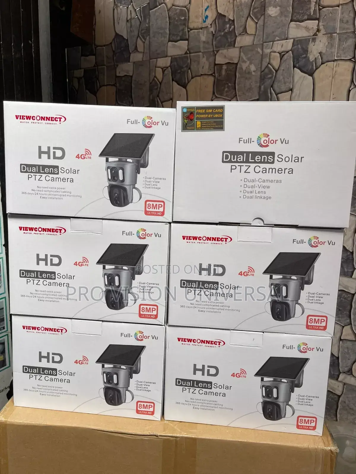 Solar Camera Ubox PTZ S320 Dual Lens It Come With Free Sim