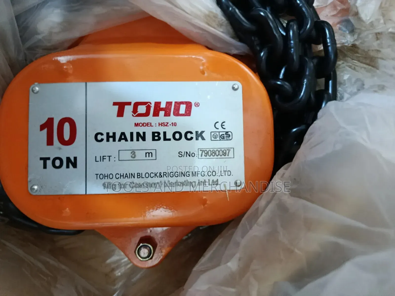 10x3mtr Manual Chain Block
