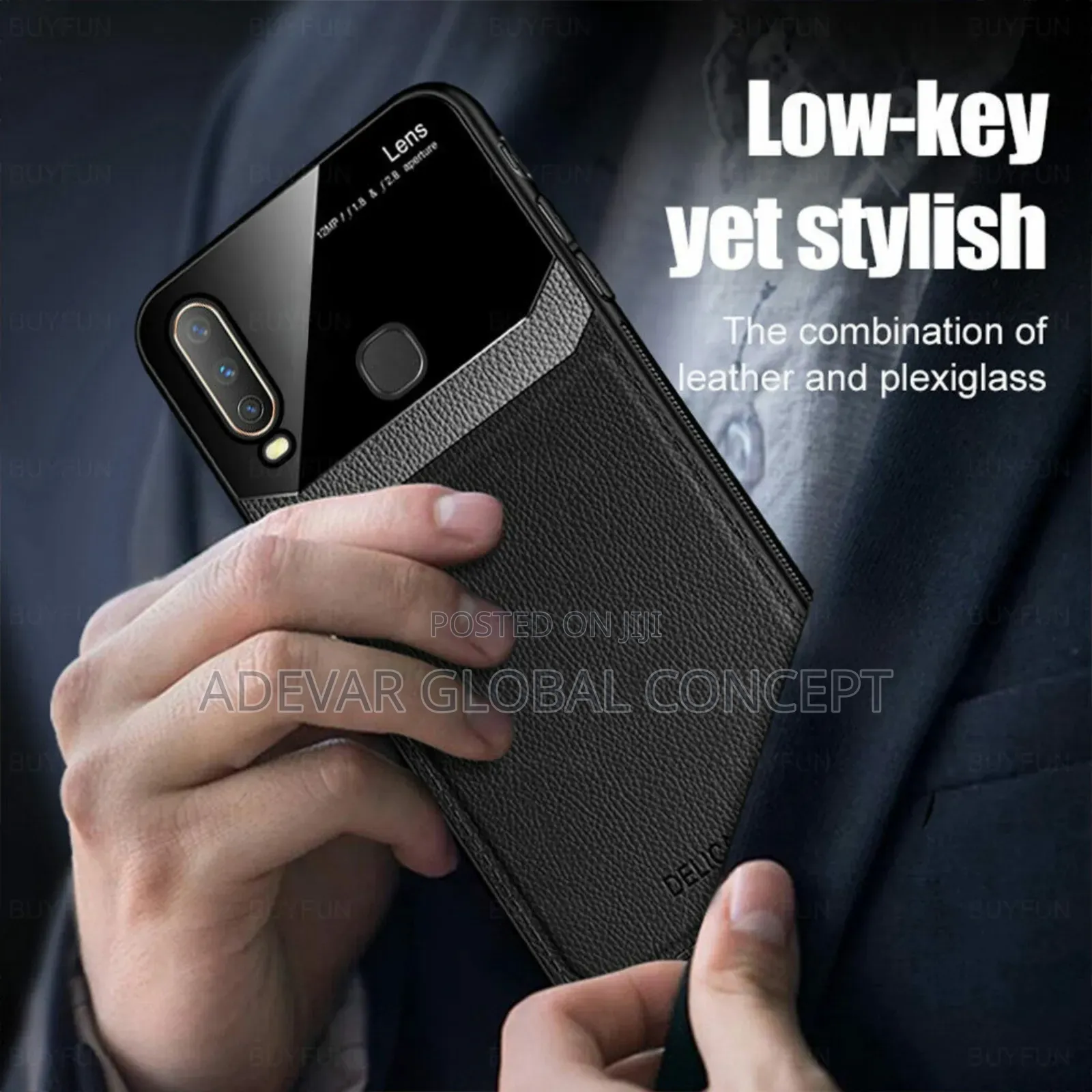 Vivo Y50 Y30 Soft Frame Protection Back Leather Pouch Case