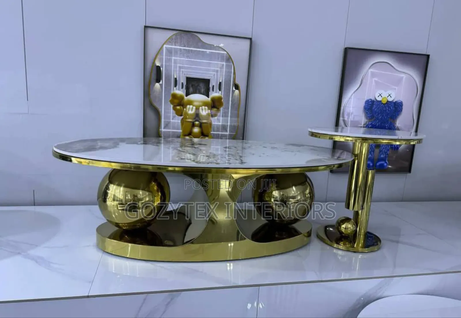 Oval Marble Center Table