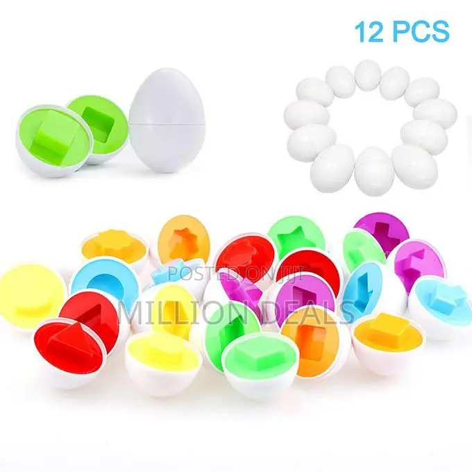 12 PCS Egg Shape Color Matching Kids Toy