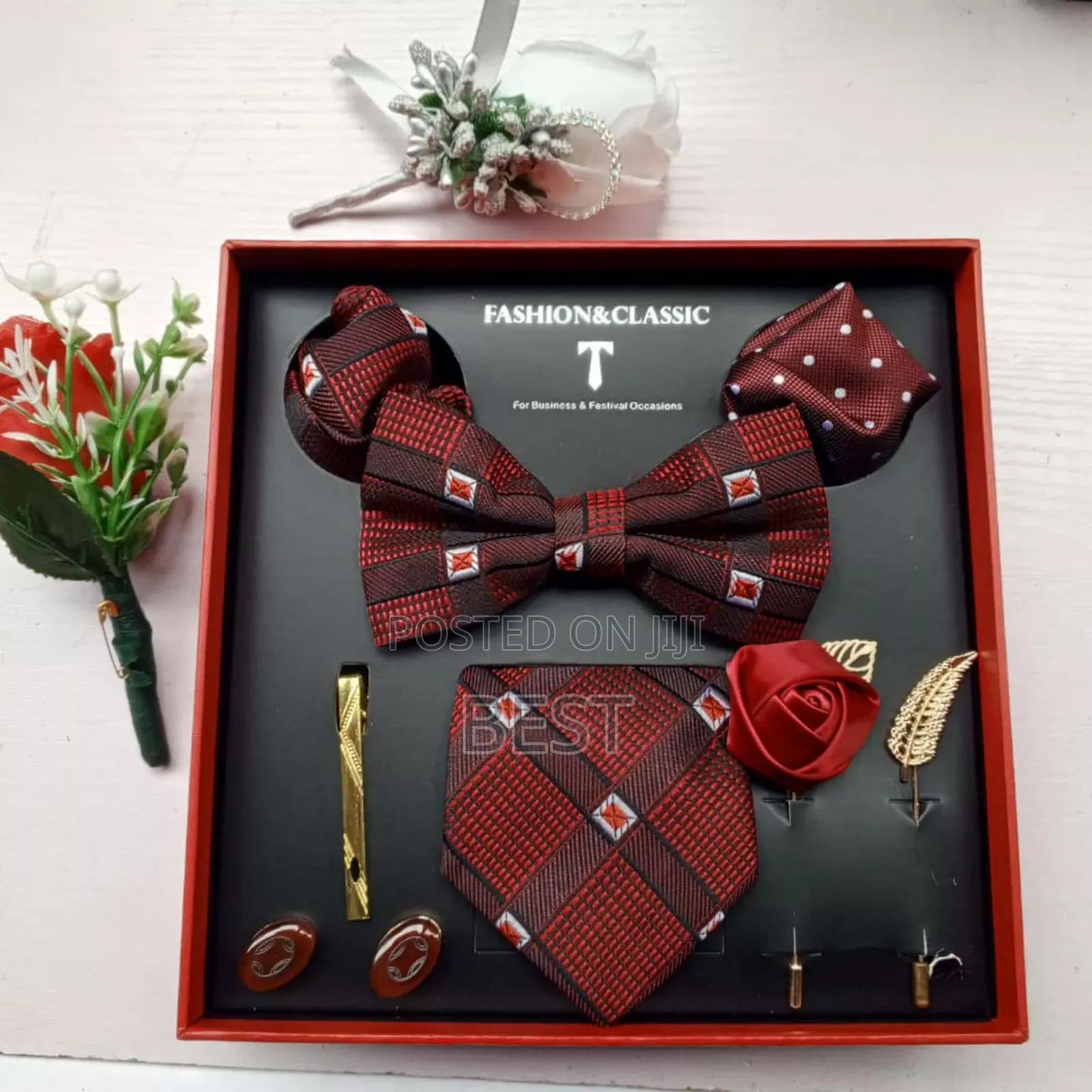 Quality Bow Tie Long Tie Set With Accessories