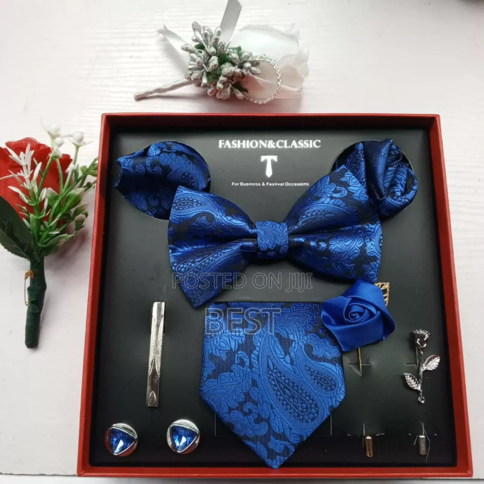 Quality Bow Tie Long Tie Set With Accessories