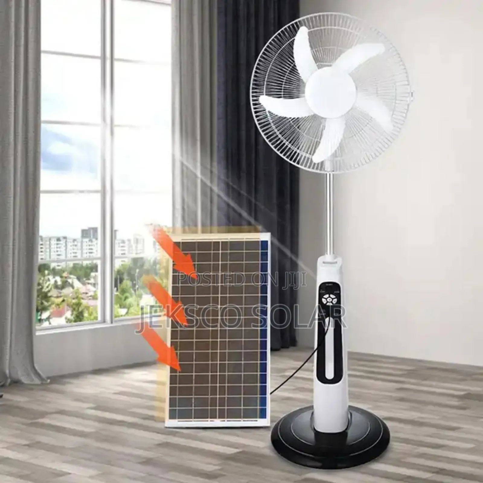 Target Solar Rechargeable Standing Fan 18inches, Ac/Dc