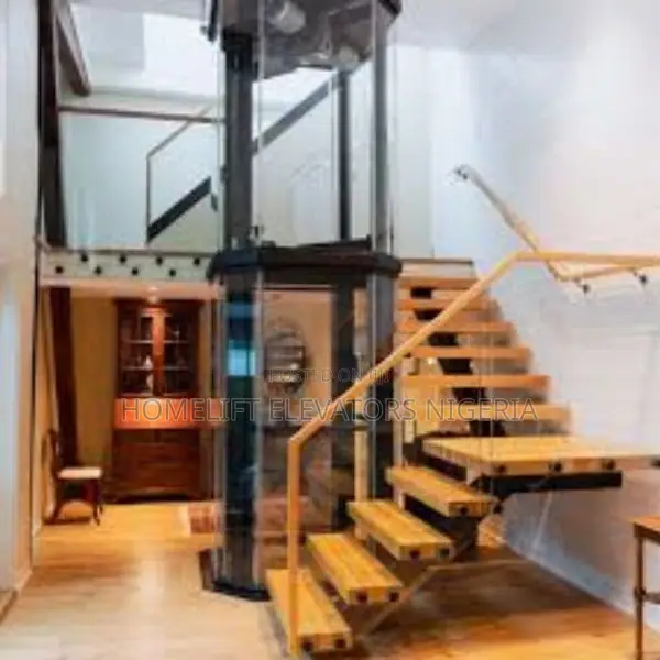 Wood and Glass Accents in a Home Elevator