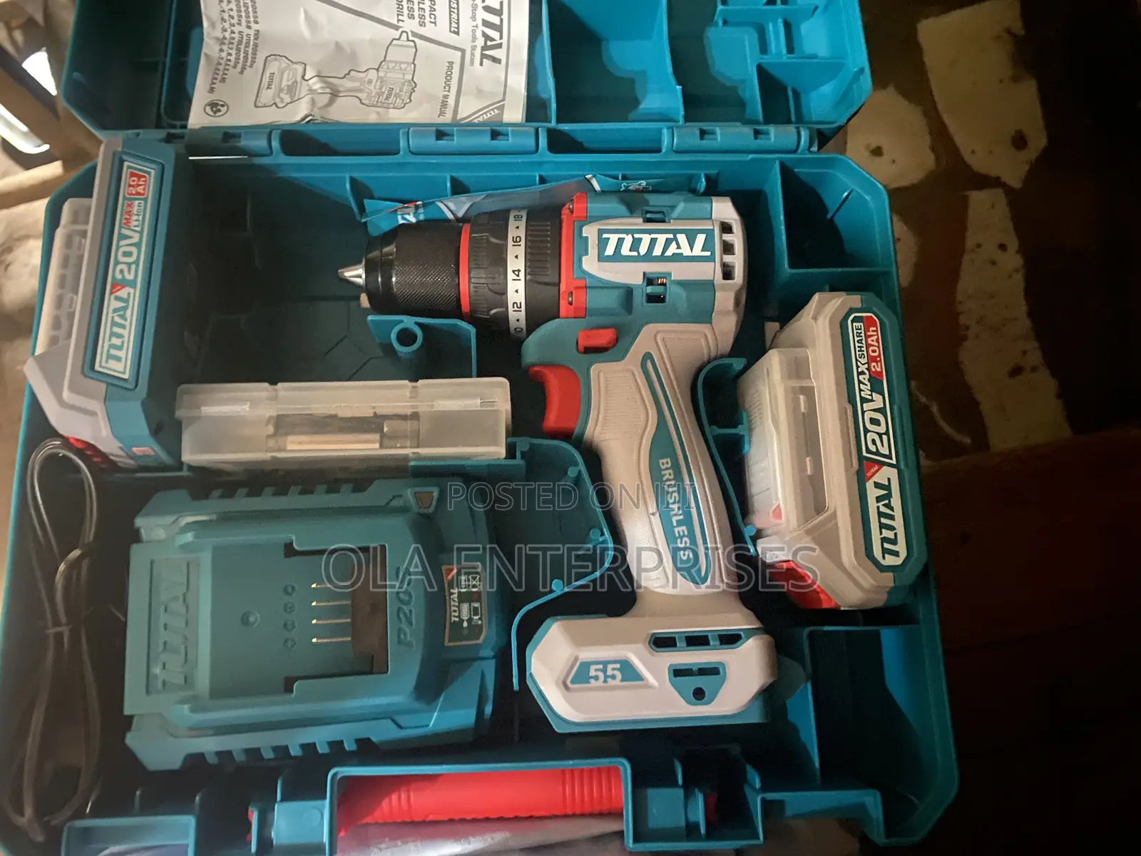 Total 20v Compact Brushless Cordless Impact Drill