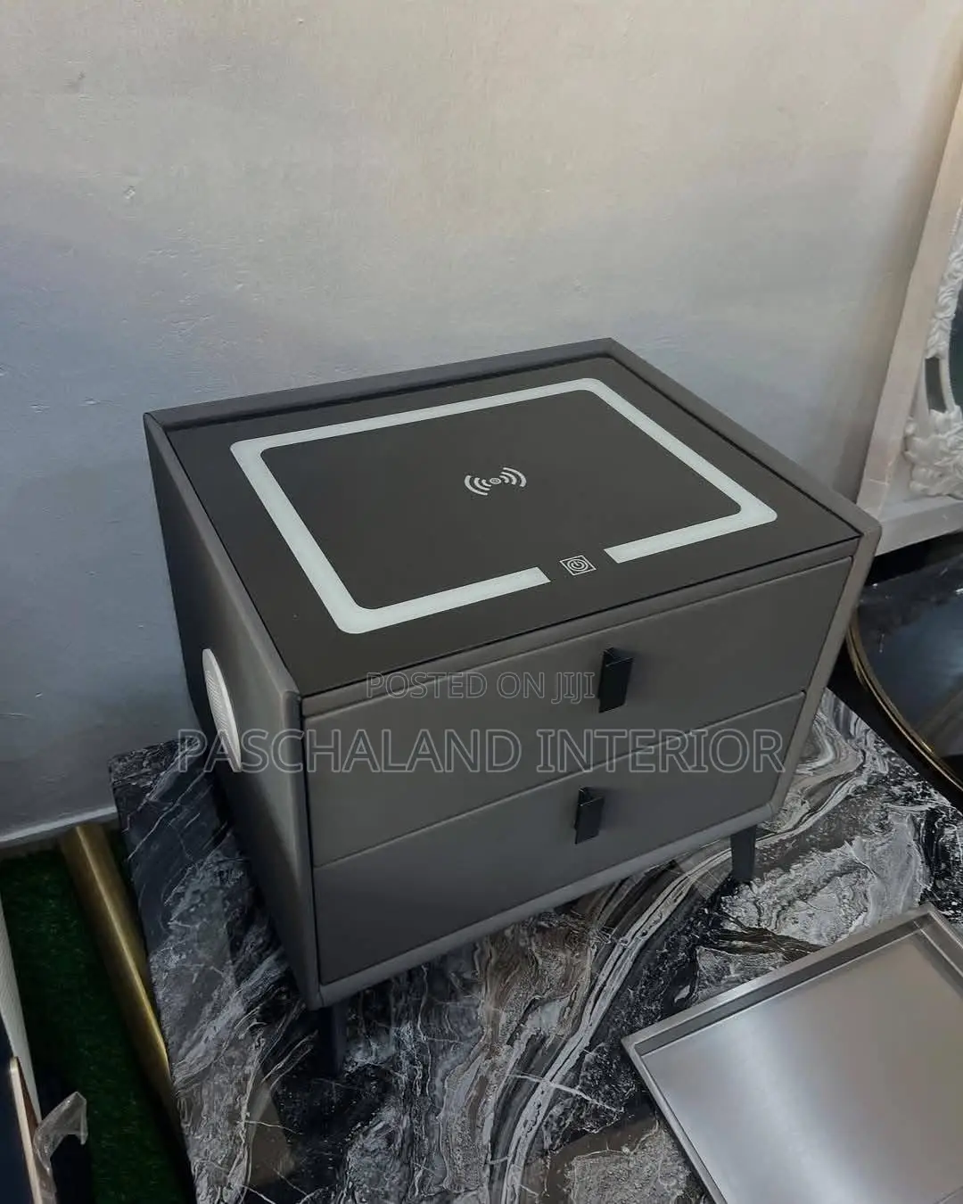 Smart Bedside Drawer With Fingerprint,Charge and Bluetooth