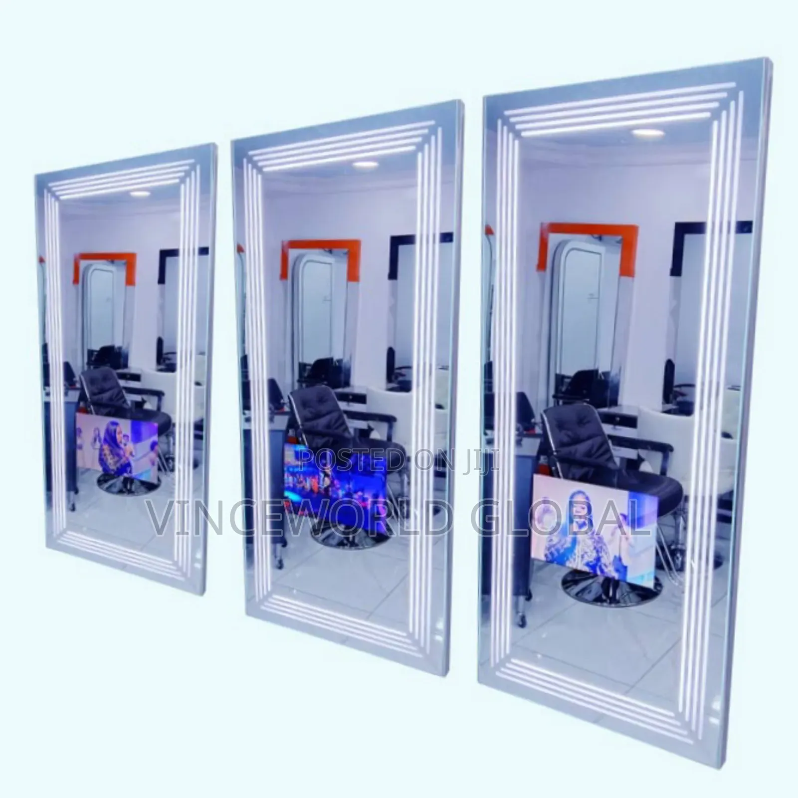 Salon Mirror With Tv and Led Light