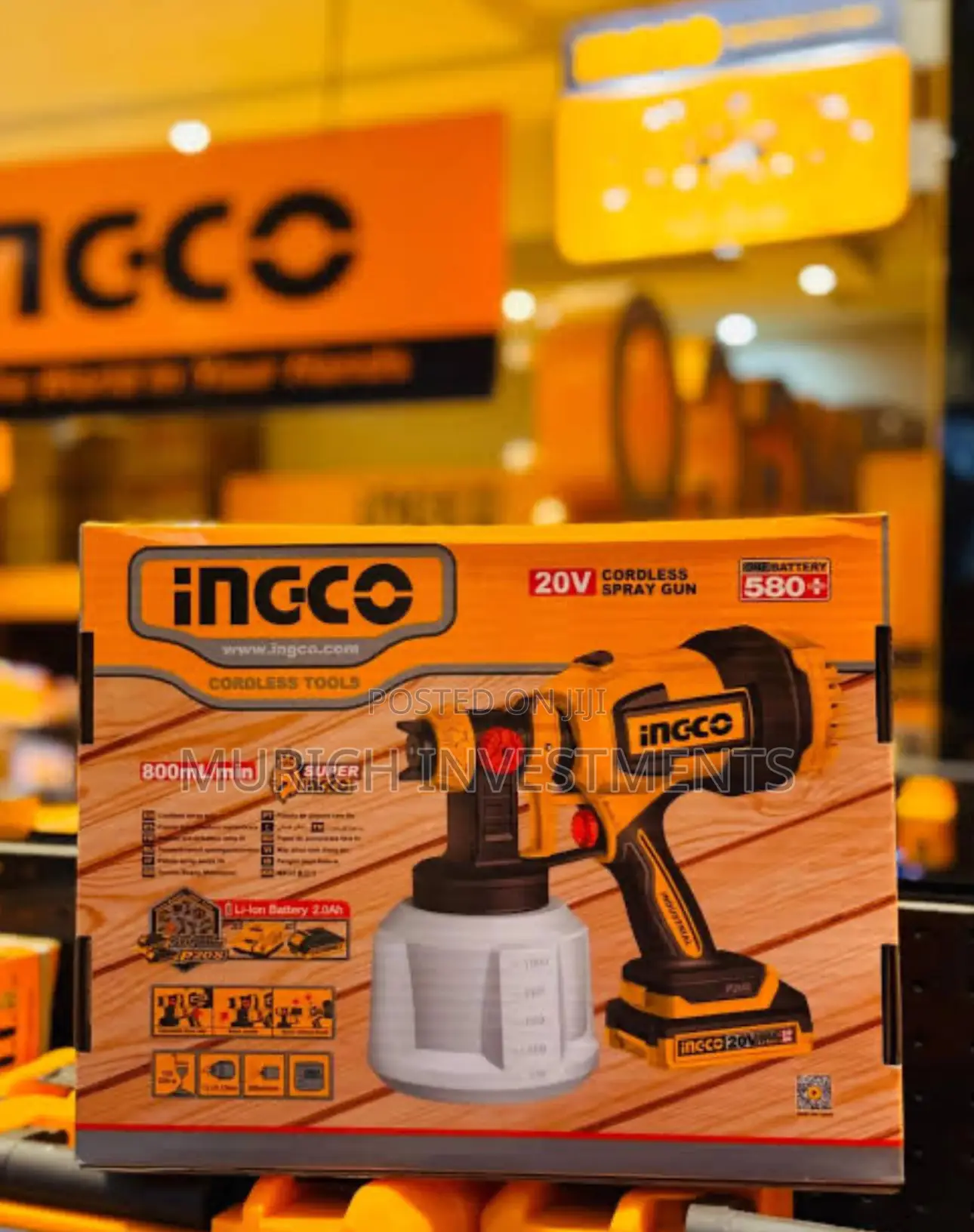 Ingco Cordless Spray Gun With Battery and Charger