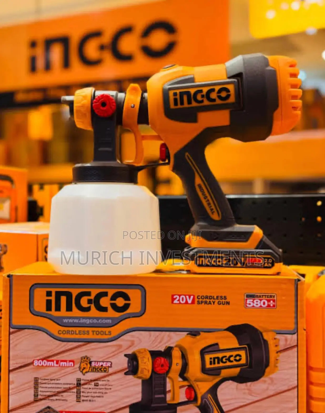 Ingco Cordless Spray Gun With Battery and Charger