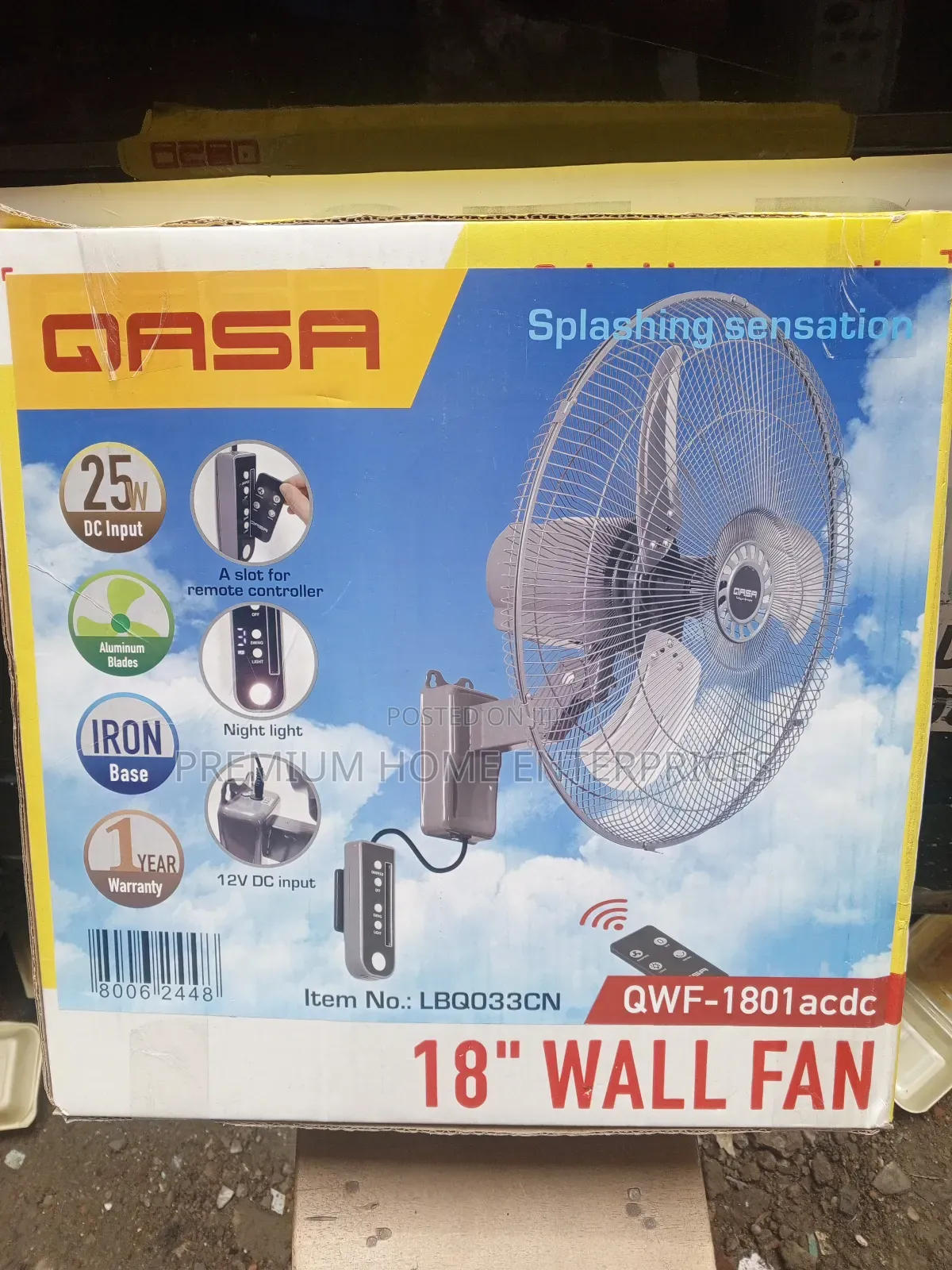 Qasa Ac/Dc Inverter Wall Fan 1801 Acdc