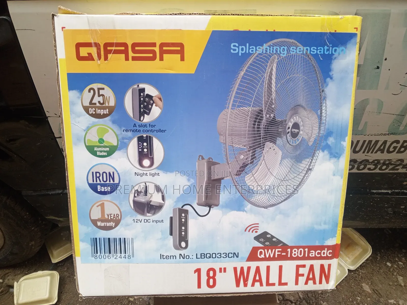 Qasa Ac/Dc Inverter Wall Fan 1801 Acdc