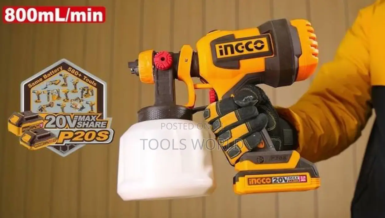 Ingco Cordless Spray Gun With Battery and Charger