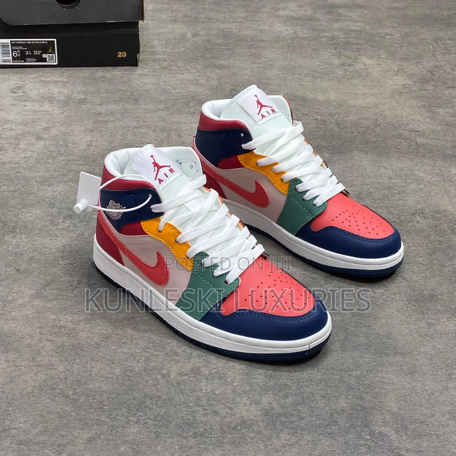 Original Air Jordan 1 Retro Mid Multi Color Sneakers