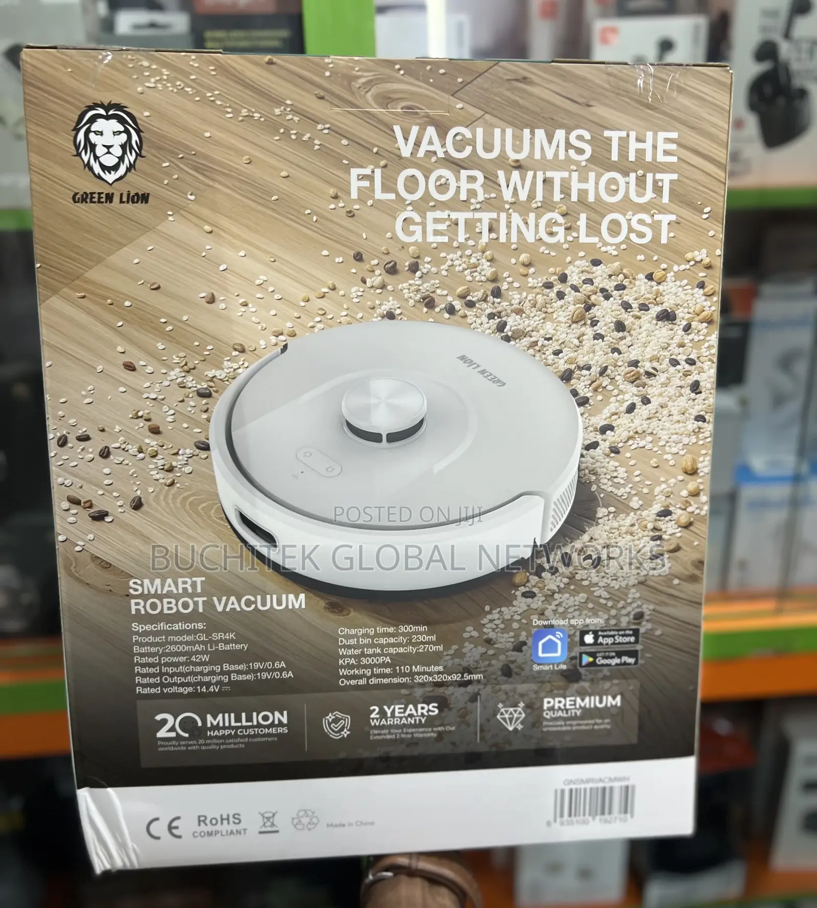 Green Lion Smart Robot Vacuum Cleaner-White.
