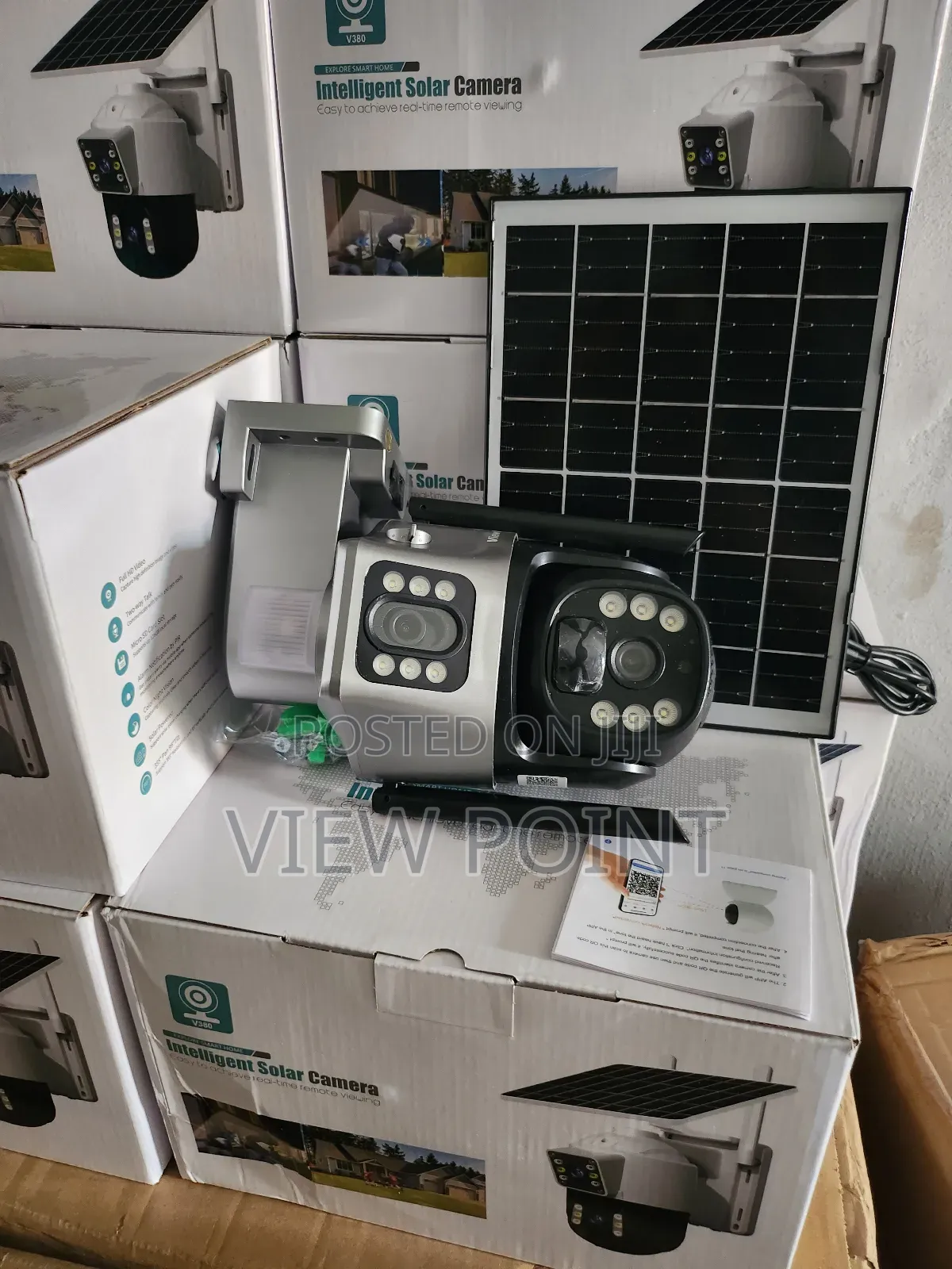 Dual Lens Solar Powered Smart Alarm Ptz Security Camera 8mp